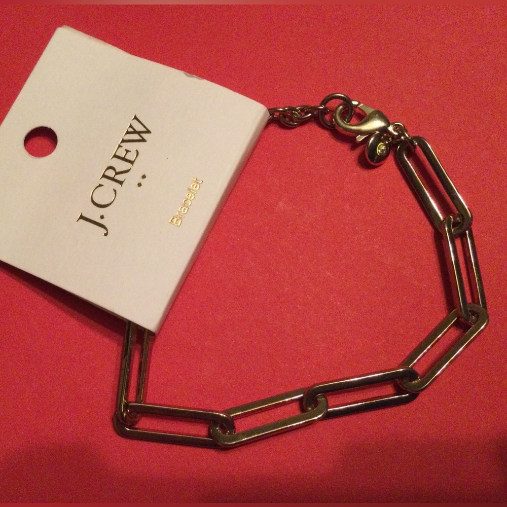 NWT JCrew Gold Tone Paper-clip Link Bracelet